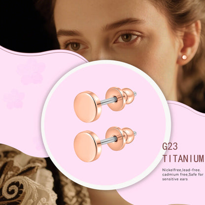 Limerencia Titan-Ohrstecker, F136 implantatgeeignetes Reintitan-Ohrstecker in 3 mm/4 mm, nickelfrei und hypoallergen für Damen, Herren und empfindliche Ohren