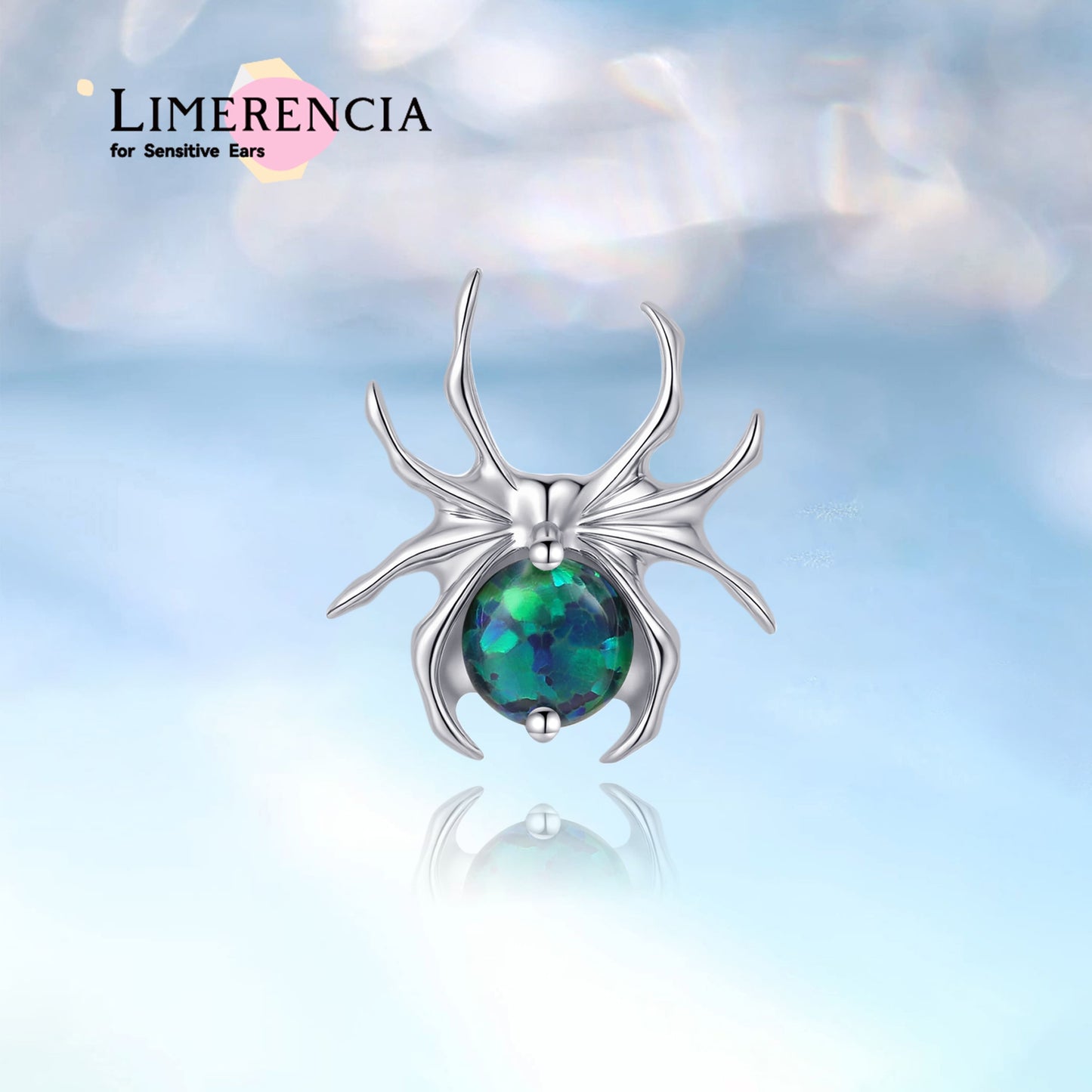 Limerencia 20G hypoallergene Flachboden-Push-Pin-Stecker, titanener Piercingschmuck für Conch, Nase, Helix und Tragus, implantatgeeigneter gewindefreier Druckverschluss-Stecker für Damen und Herren (1 Stück)/Spinnenaufsatz