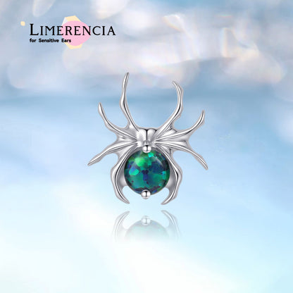Limerencia 20G hypoallergene Flachboden-Push-Pin-Stecker, titanener Piercingschmuck für Conch, Nase, Helix und Tragus, implantatgeeigneter gewindefreier Druckverschluss-Stecker für Damen und Herren (1 Stück)/Spinnenaufsatz