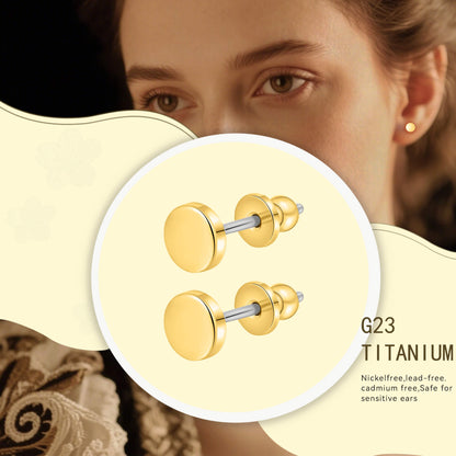 Limerencia Titan-Ohrstecker, F136 implantatgeeignetes Reintitan-Ohrstecker in 3 mm/4 mm, nickelfrei und hypoallergen für Damen, Herren und empfindliche Ohren