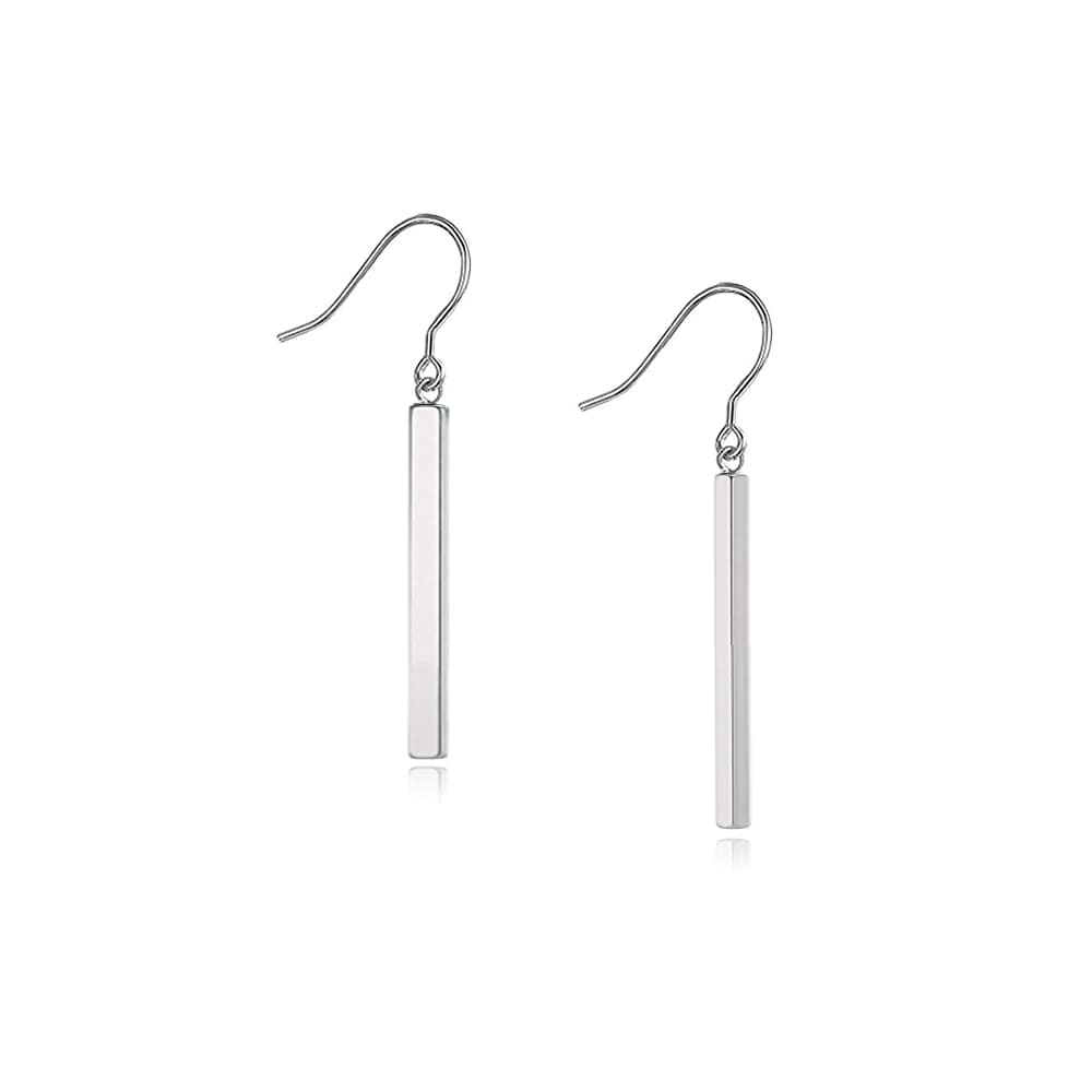 Orecchini pendenti a barra verticale in titanio puro Limerencia, orecchini leggeri ipoallergenici per orecchie sensibili donna (30mm, grigio lucido)
