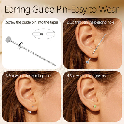 Limerencia hypoallergene Ohrstecker für empfindliche Ohren – Flachrück-Ohrstecker mit rundem Katzenauge aus G23-Titan, 5-mm-Stein-Ohrschmuck für Knorpelpiercing, Geschenk für Damen und Herren