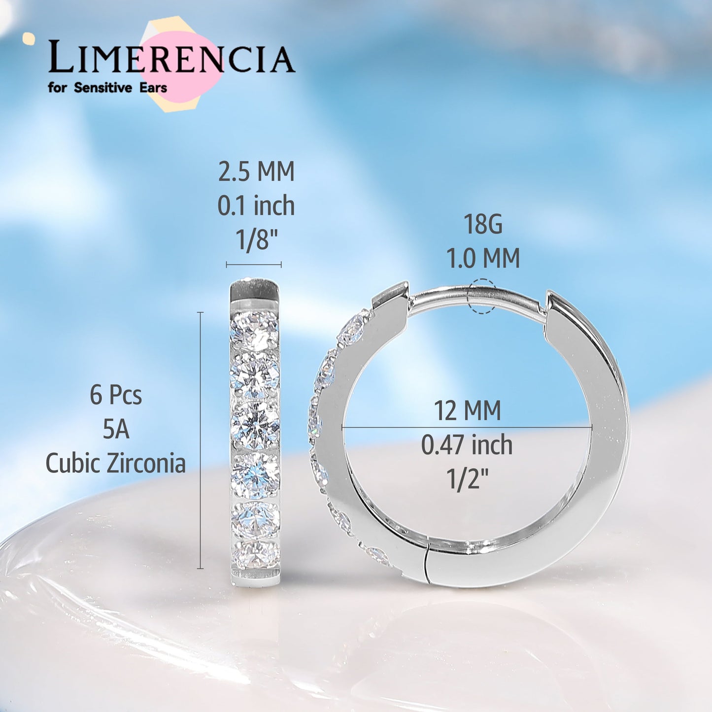 Silver Small Hoop Earrings for Women,Titanium Hypoallergenic Tiny Cubic Zirconia Cartilage Huggie Earring Sets for Multiple Piercing Trendy Jewelry