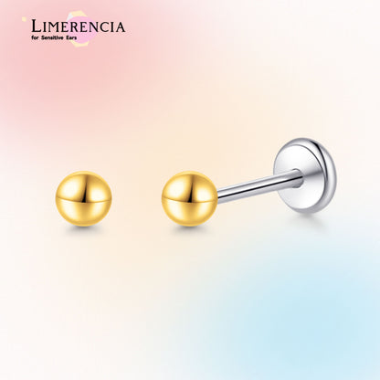 Orecchino titanio base piatta senza filetto Limerencia calibro 20G, piercing a pressione per cartilagine, trago, labret, labbro, medusa e conca, ipoallergenico unisex / testa sfera