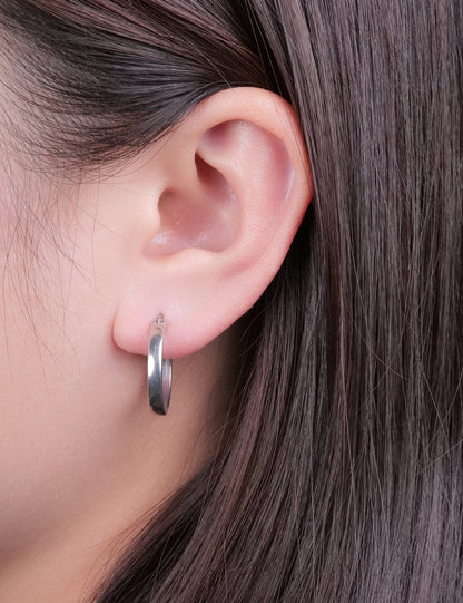 Limerencia G23 Reiner Titan hypoallergener Creolen für Damen, empfindliche Ohren (ohne Stein, 20mm)