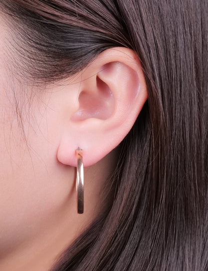 Limerencia G23 Pendientes de aro hipoalergénicos de titanio puro para mujer con orejas sensibles (sin gema, 30 mm, oro)
