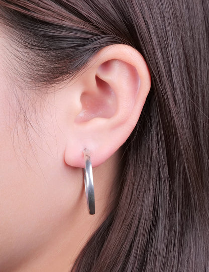 Limerencia G23 Pendientes de aro hipoalergénicos de titanio puro para mujer con orejas sensibles (sin gema, 30 mm, oro)
