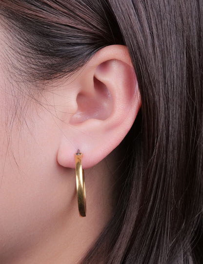 Orecchini cerchio in titanio puro G23 Limerencia ipoallergenici per donne con orecchie sensibili (senza pietre, 30 mm)