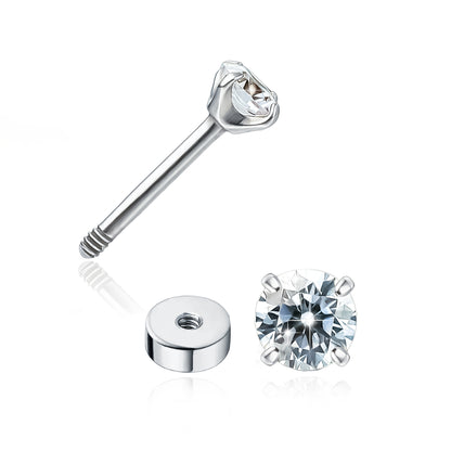 limerencia Hypoallergener G23 Implantat-Titan Ohrstecker mit Schraubverschluss Tragus 20G Helix F136 Piercing-Stift für empfindliche Ohren Knorpel (2mm)