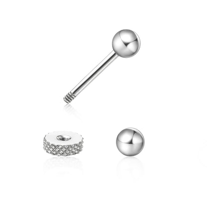 Limerencia Boucles d'oreilles à vissage en titane implantable G23 F136 hypoallergéniques, boule 3mm, tige 20G pour tragus, hélix et cartilage, peaux sensibles