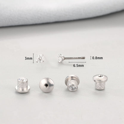 Limerencia Moissanite Stud Earrings, F136 Titanium Screw Back Earrings, D Color VVS1 Clarity Lab-created Moissanite Earrings, Hypoallergenic G23 Pure Titanium for Women Men Sensitive Ears