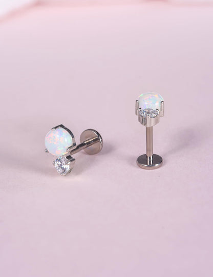 18g Titanium Internally Threaded Tragus Piercing Jewelry for Women  Men,Cubic Zirconia Nose Stud Lip Medusa Tragus Helix Piercing Jewelry