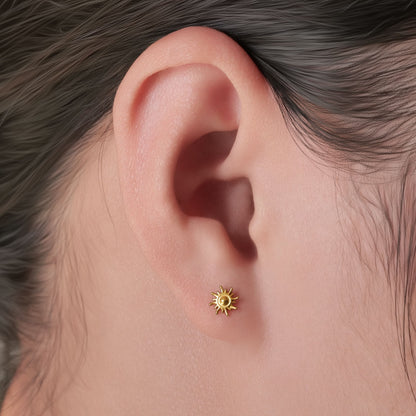 limerencia F136 Titanium Hypoallergenic Piercing Jewelry 18G 6mm 8mm 10mm Flat Back Internally Threaded Implant Grade Climber Stud Crawler Earrings For Cartilage,Tragus,Helix,Conch,Nose,Lip(1pc)