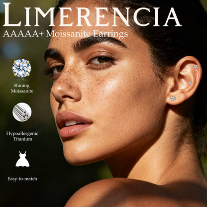 Pendientes de moissanita Limerencia con rosca interna, titanio 18G, tachuelas de piercing de espalda plana de titanio F136 hipoalergénico, tachuelas de moissanita de laboratorio VVS1 para mujer y hombre, aptos para trago, hélix, cartílago, concha y labret