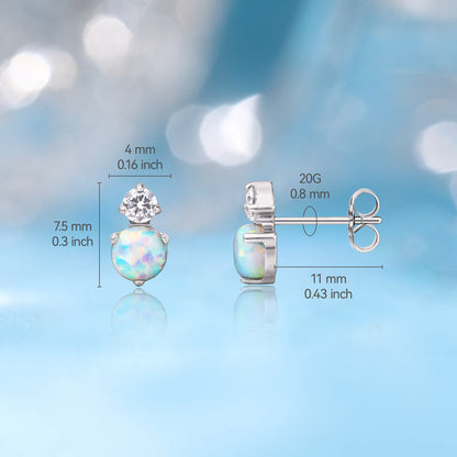 Orecchini in titanio puro G23 Limerencia ipoallergenici | Gioielli in titanio grado impiantabile F136 per orecchie sensibili (Zircone + Opalo Bianco)
