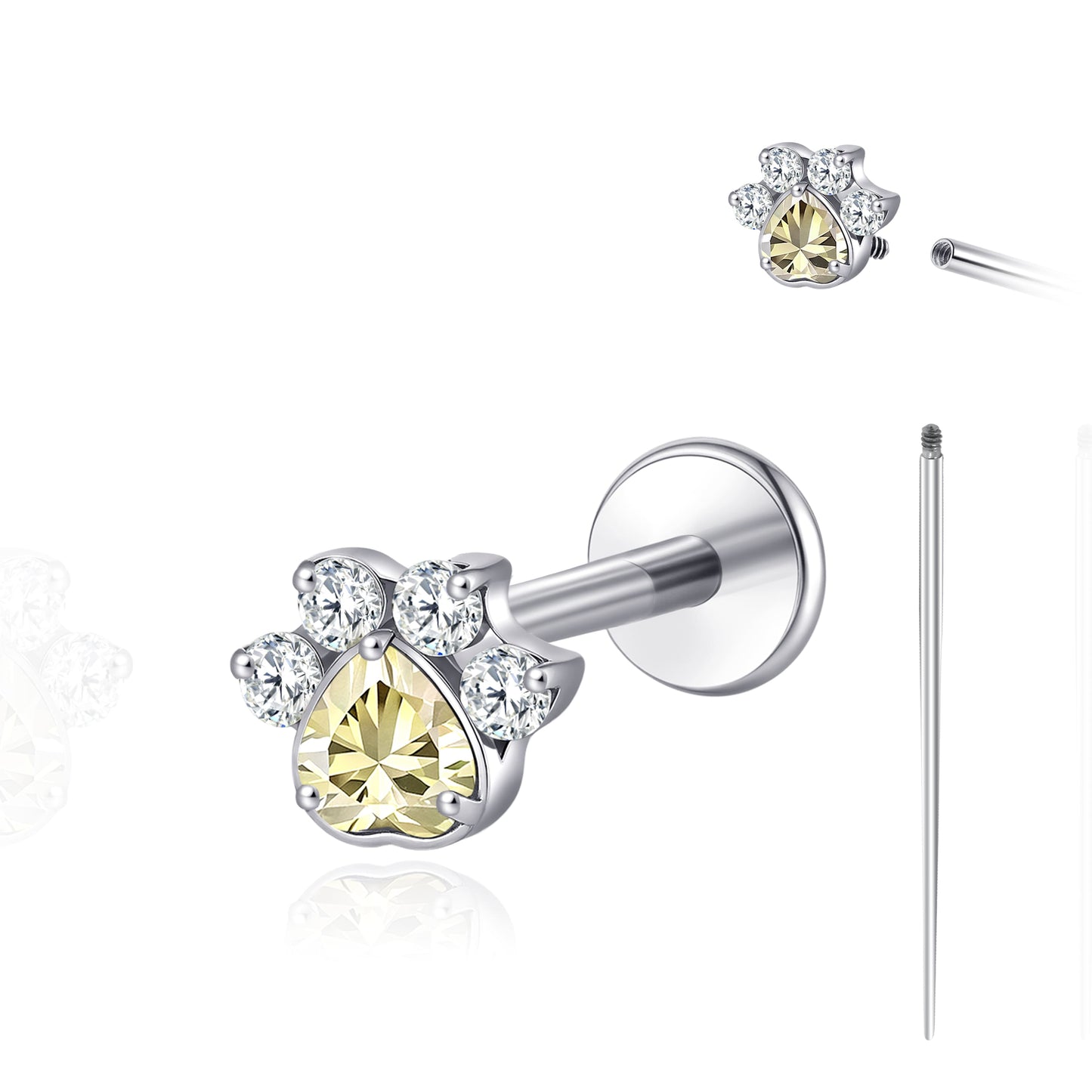 limerencia 18G Titanium Body Piercing Jewelry, Internally Threaded Flat Back Earring Tragus Helix Cartilage Conch Medusa Stud Earring for Women Men 1PC/paw