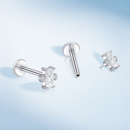 Boucle titane sans filetage fond plat Limerencia calibre 18G, piercing à enfoncer pour cartilage, tragus, labret, lèvre, méduse et conque, hypoallergénique mixte, 2 pièces