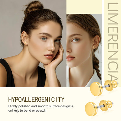 Limerencia Titan-Ohrstecker, F136 implantatgeeignetes Reintitan-Ohrstecker in 3 mm/4 mm, nickelfrei und hypoallergen für Damen, Herren und empfindliche Ohren