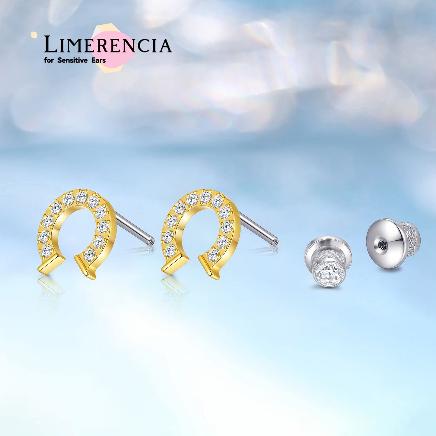 Pendientes de titanio hipoalergénicos Limerencia G23 de grado implante con cierre de rosca, tragus 20G, poste de piercing Helix F136 para orejas sensibles, cartílago (herradura)