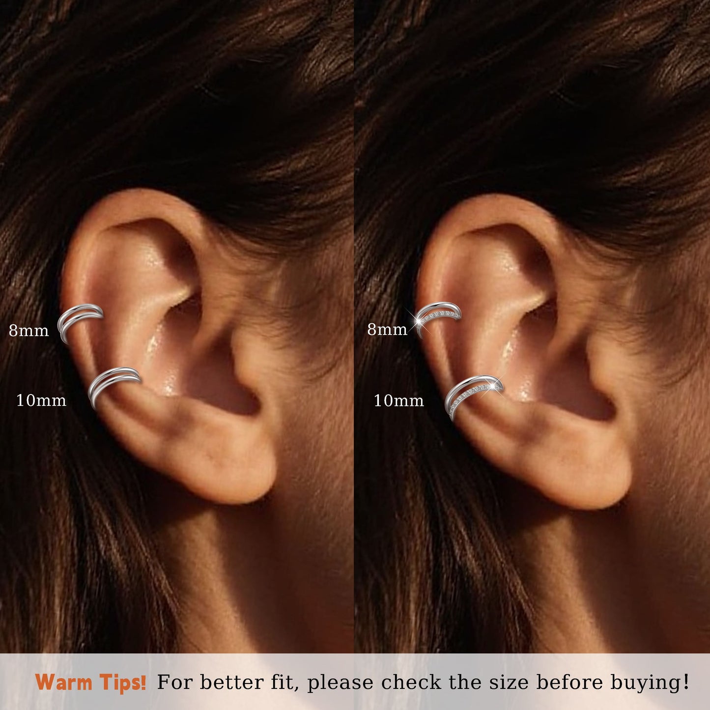 Aro nasal Limerencia, aro de titanio para mujer y hombre – circonitas cúbicas en ambos lados