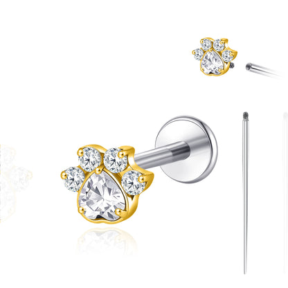 limerencia 18G Titanium Body Piercing Jewelry, Internally Threaded Flat Back Earring Tragus Helix Cartilage Conch Medusa Stud Earring for Women Men 1PC/paw