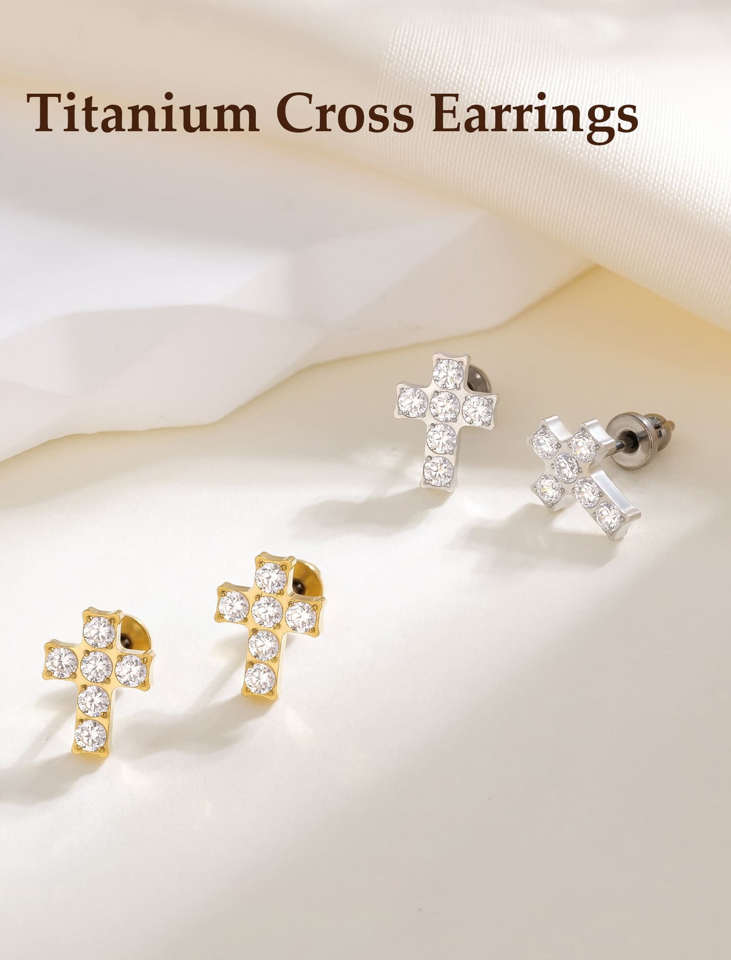 Limerencia Titan-Ohrstecker – hypoallergene Ohrringe für Damen und Herren mit empfindlichen Ohren – minimalistischer Schmuck, flacher Kreuzschrauben-Ohrpiercing für den Knorpel