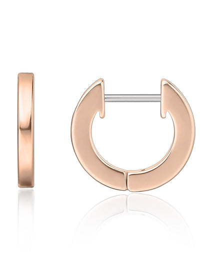 Limerencia Boucles d'oreilles anneaux huggie en titane pur G23 hypoallergéniques pour femmes aux oreilles sensibles (argenté)