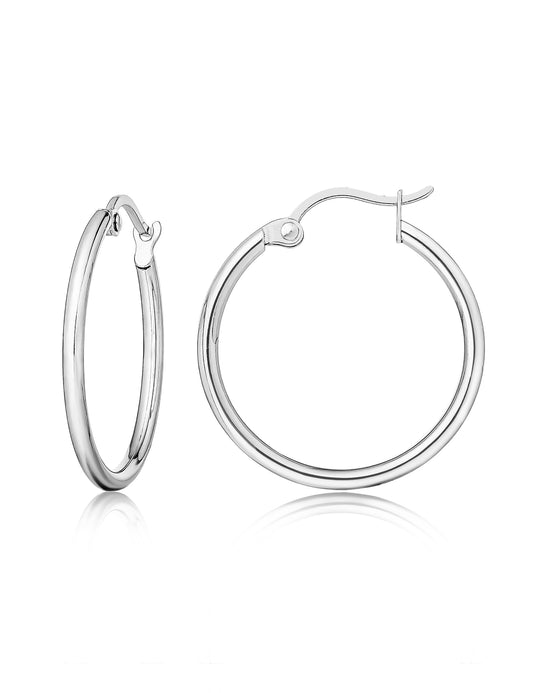 Limerencia hypoallergenic Pure Titanium Twisted Rope Round Hoop Earrings for women (20mm Thin Round Hoop, Silver)…