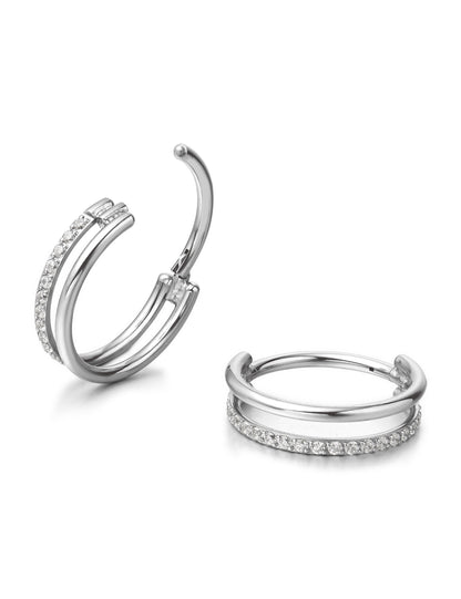 Pendientes de aro G23 de titanio puro, hipoalergénicos de 12 mm para orejas sensibles con circonitas cúbicas (18G (1,0 mm) dorado)