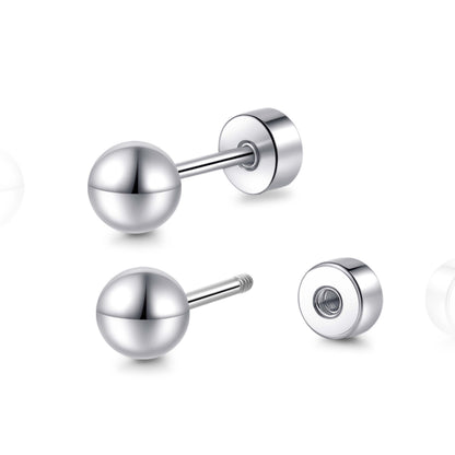 Limerencia Titanium Flatback Earrings Hypoallergenic Ball Earrings for Sensitive Ears Simple Classic 3mm-5mm Flat Stud Earring Perfect for Helix Tragus Cartilage Earlobe