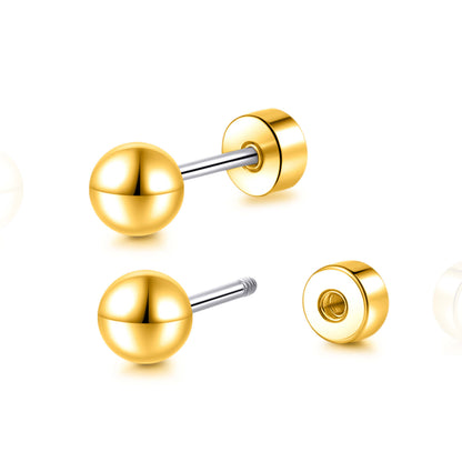 Limerencia Titanium Flatback Earrings Hypoallergenic Ball Earrings for Sensitive Ears Simple Classic 3mm-5mm Flat Stud Earring Perfect for Helix Tragus Cartilage Earlobe