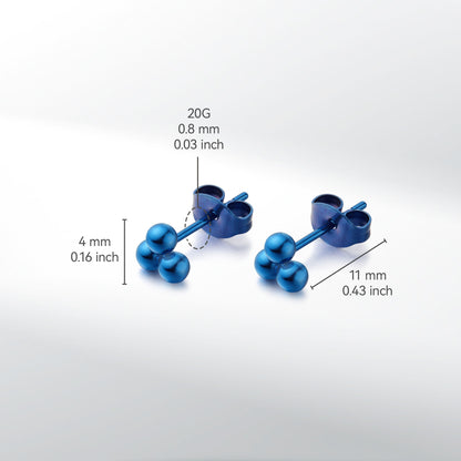 Limerencia G23 Reines Titan Hypoallergene Ohrringe | Winzige Trinity Kugelohrstecker | Minimalistisch, F136 Implantat-Qualität | Geeignet für empfindliche Ohren Zarter Schmuck (4mm, Silber)