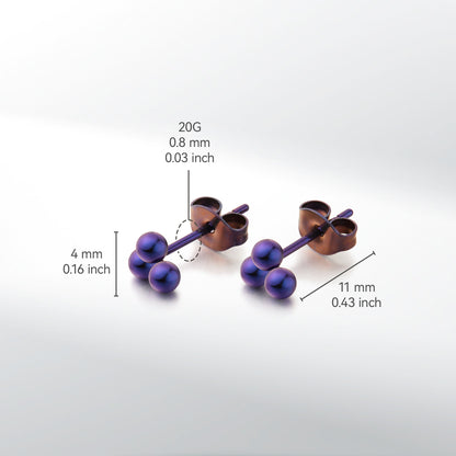 Limerencia G23 Reines Titan Hypoallergene Ohrringe | Winzige Trinity Kugelohrstecker | Minimalistisch, F136 Implantat-Qualität | Geeignet für empfindliche Ohren Zarter Schmuck (4mm, Silber)