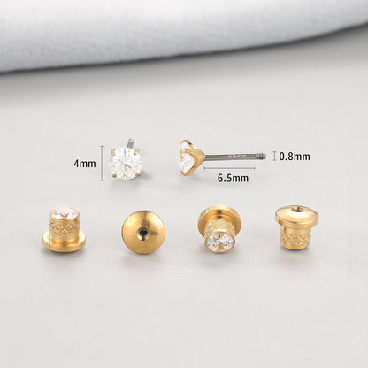 Limerencia Moissanite Stud Earrings, F136 Titanium Screw Back Earrings, D Color VVS1 Clarity Lab-created Moissanite Earrings, Hypoallergenic G23 Pure Titanium for Women Men Sensitive Ears