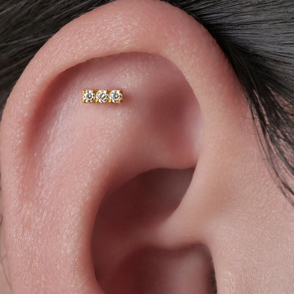 Limerencia Piercing Titanio F136 Ipoallergenico 20G 6mm 8mm Retro Piatto, Orecchini Senza Filettatura a Inserimento G23 Grado Implantare per Trago, Cartilagine, Helix, Conchiglia, Naso, Monroe e Medusa (1 Pezzo)