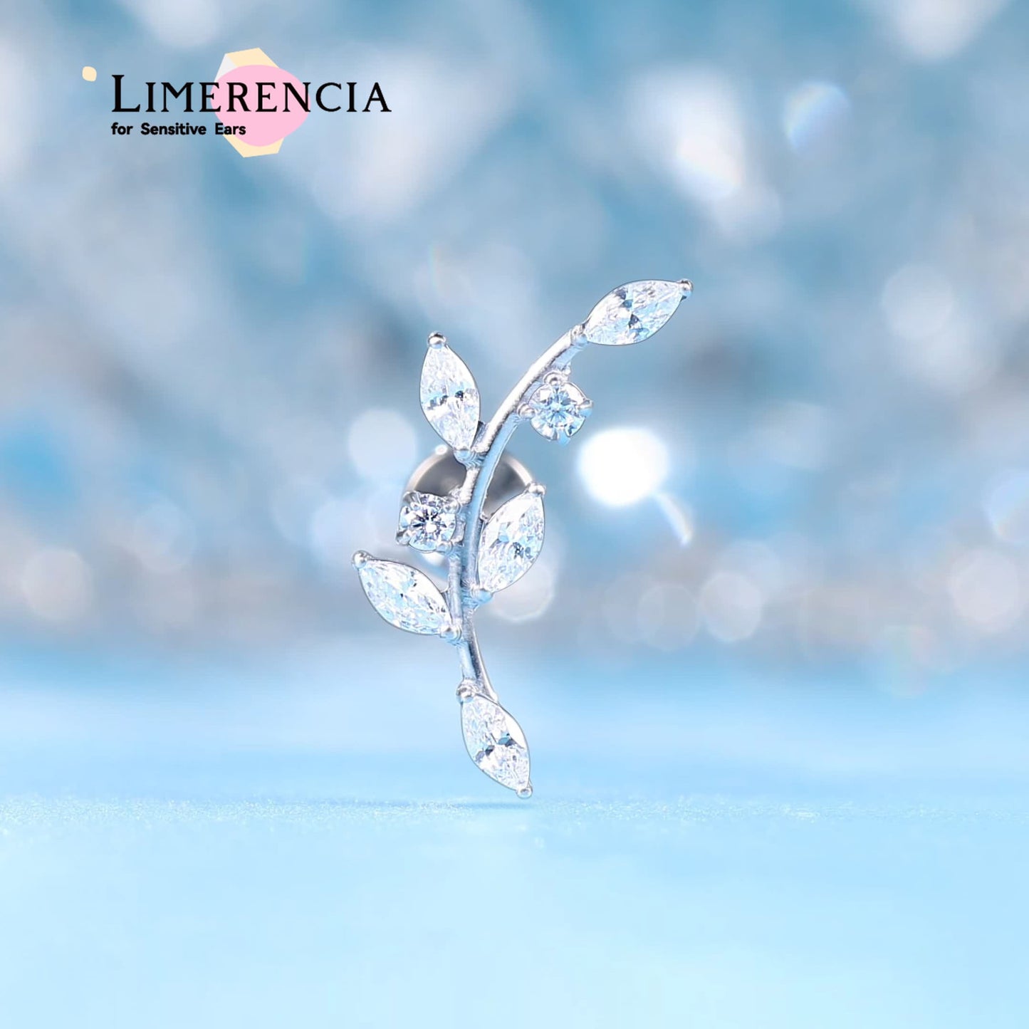 Orecchini scalatori in titanio F136 Limerencia con zircone ipoallergenici, borchie filettate internamente fondo piatto 18G, gioielli piercing per trago, elica, conca e cartilagine femminili (Modello J)