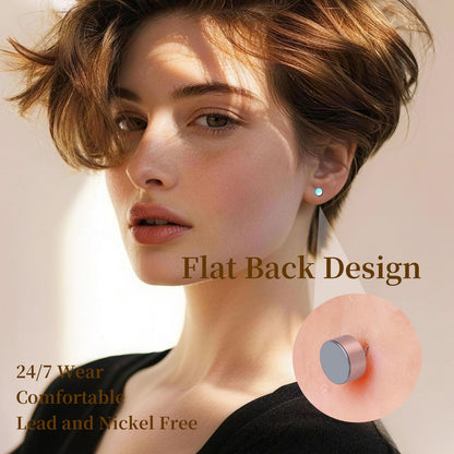 Limerencia flache Ohrstecker für Damen, hypoallergene Ohrstecker mit Schraubverschluss aus G23-Implantat-Titan, 20G Ohrstecker mit Onyx/Mondstein/blauem Türkis, flache Knorpelohrstecker in 4 mm/5 mm