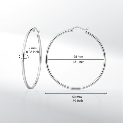Boucles d'oreilles anneaux en titane TitanHeart hypoallergéniques - Grand anneau léger en titane pur médical grade G23 pour femmes aux oreilles sensibles (30mm)