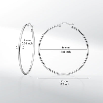 TitanHeart Titan-Creolen Hypoallergen – Reines Implantat-Titan G23 Leichte Große Creolen für Damen mit empfindlichen Ohren 