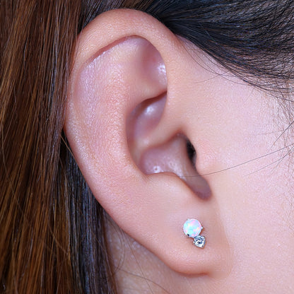 18g Titanium Internally Threaded Tragus Piercing Jewelry for Women  Men,Cubic Zirconia Nose Stud Lip Medusa Tragus Helix Piercing Jewelry