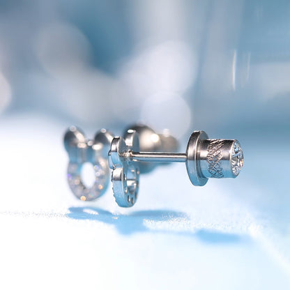 Limerencia Hypoallergenic G23 Implant Grade Titanium Screw Back Earrings Tragus 20G Helix F136 Piercing Post for Sensitive Ears Cartilage(minnie mouse)