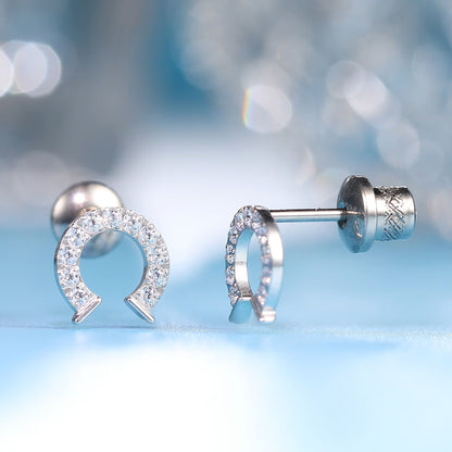 Pendientes de titanio hipoalergénicos Limerencia G23 de grado implante con cierre de rosca, tragus 20G, poste de piercing Helix F136 para orejas sensibles, cartílago (herradura)