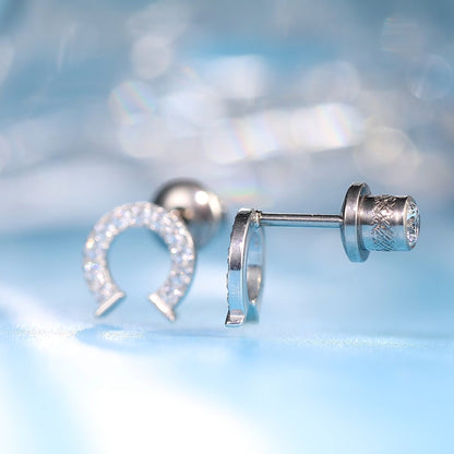 Limerencia Hypoallergene G23 Implantatqualität Titan Schraubverschluss Ohrringe Tragus 20G Helix F136 Piercingstecker für empfindliche Ohren Knorpel (Hufeisen)