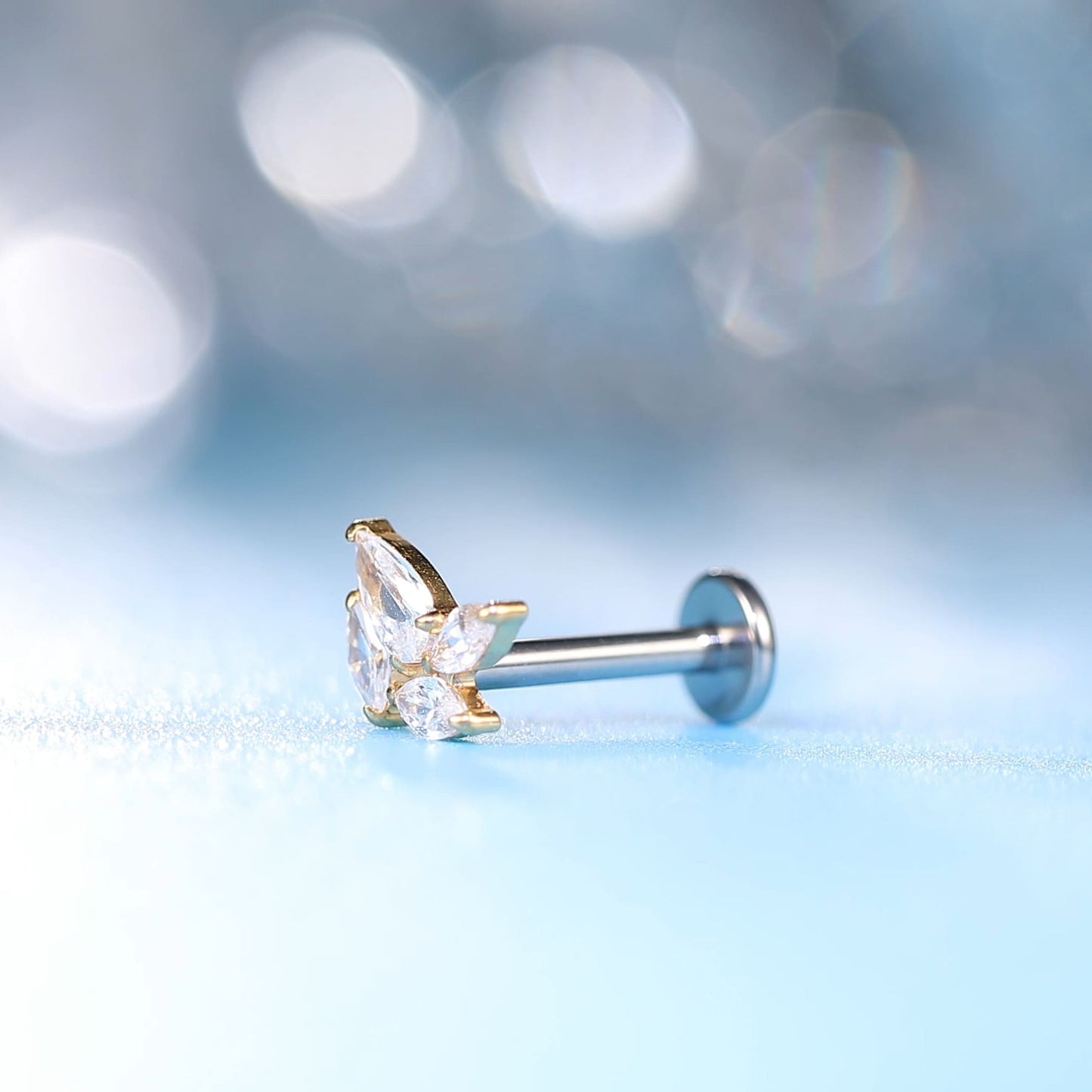Limerencia Piercing Mulino a Vento in Titanio ASTM F136 18G, Orecchino a Perno Retro Piatto con Filettatura Interna 6mm 8mm 10mm per Trago, Helix, Conchiglia, Cartilagine, Naso e Labbro – 1 Pezzo