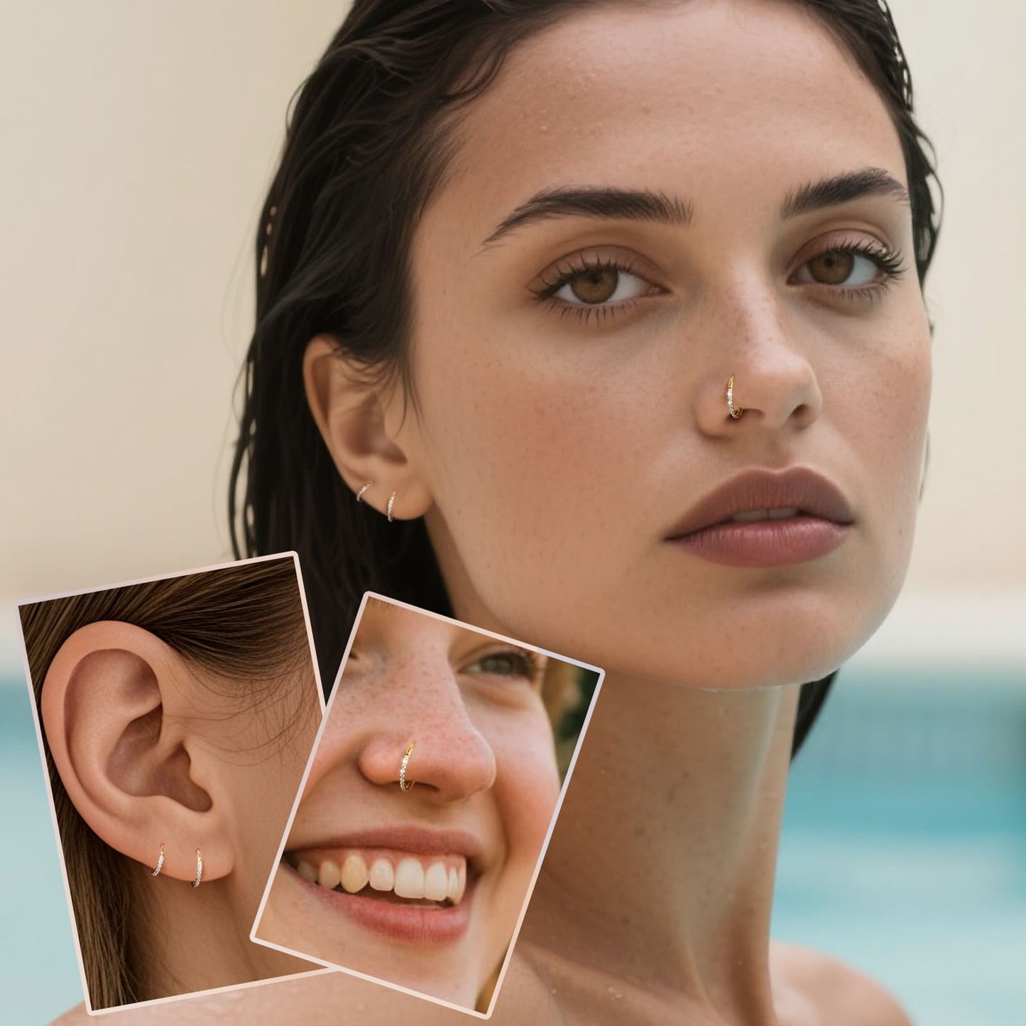 Limerencia Nasenring Reifen, Titan Nasenring für Damen und Herren – seitlicher Zirkonia