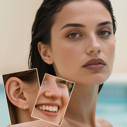 Limerencia Nasenring Reifen, Titan Nasenring für Damen und Herren – seitlicher Zirkonia