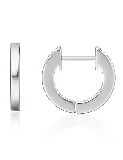 Limerencia Boucles d'oreilles anneaux huggie en titane pur G23 hypoallergéniques pour femmes aux oreilles sensibles (argenté)