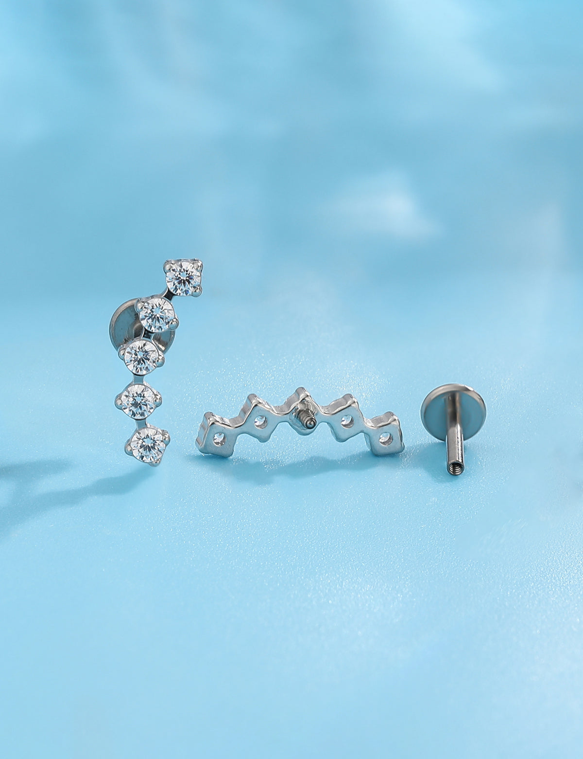 Stainless Steel Push-In ear Piercing studs set - 5pcs, 1.5/2/3/4MM CZ, 18G/20G, for Nose, Cartilage, Labret, and Lip Piercing Jewelry Stainless Steel Push-In ear Piercing studs set - 5pcs, 1.5/2/3/4MM CZ, 18G/20G, for Nose, Cartilage, Labret, and Lip Piercing Jewelry