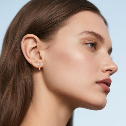 Limerencia Hypoallergenic Titanium F136 Implant Grade Small Hoops | Huggie Earrings, Cubic Zirconia Cuff Earrings Lightweight for Women (Silver)
