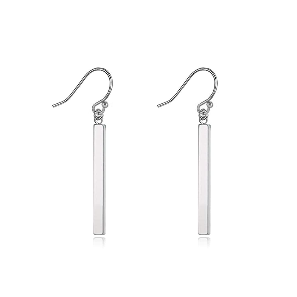 Orecchini pendenti a barra verticale in titanio puro Limerencia, orecchini leggeri ipoallergenici adatti a orecchie sensibili donna (30 mm, colore argento)